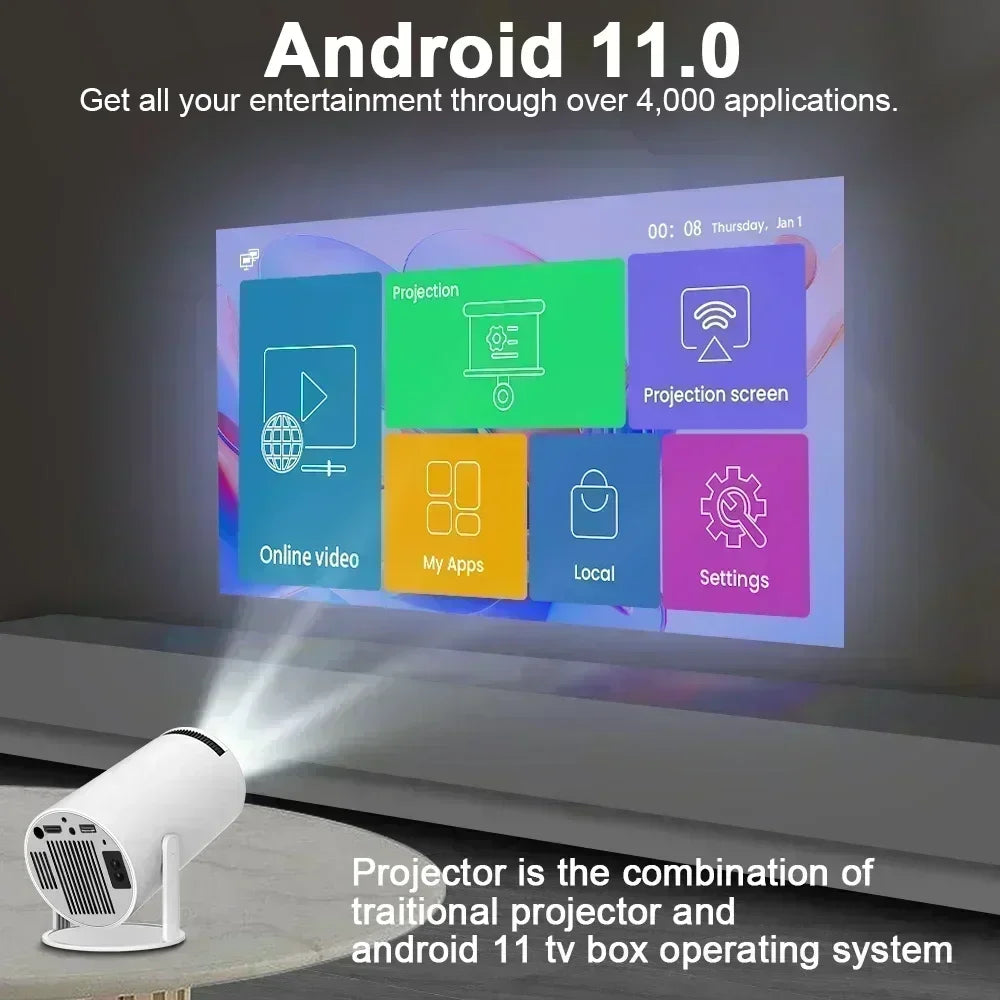 Zyntrica ™ - Projector HY300 Pro 4K Android 11